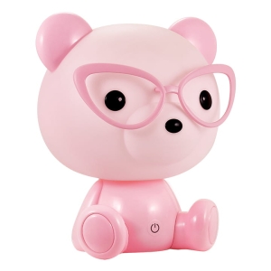 Lampka nocna LED MIŚ OKULARNIK Różowy 2,5W