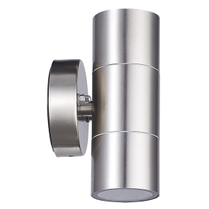 Kinkiet ogrodowy OLIMP 2xGU10 satyna, góra/dół stal