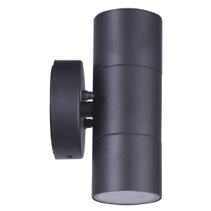 Kinkiet ogrodowy OLIMP 2xGU10 czarny, góra/dół stal