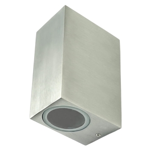 Kinkiet ogrodowy aluminiowy BOSTON GLA37PW2SB 2xGU10 prostokątny góra/dół satynowy szczotkowany