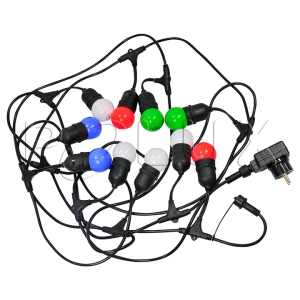 Girlanda zewnętrzna PARTY C 5,6 m E27 10 x G45 kolorowe 36V 6W