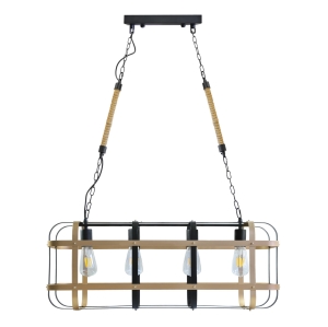 Lampa wisząca KLATKA-4 czarno-złota E27x4