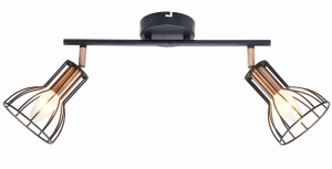 Listwa ruchoma ścienno-sufitowa SOFIA-2 czarna+miedź E14x2