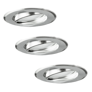 Oprawki podtynkowe LED SUN OLAL-IO84WWS1-250 alum 3in1 okragle srebrne połysk trójpak