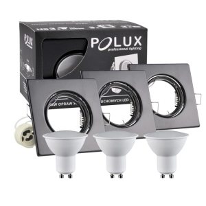 Oprawki LED OLIN-IQA90B1-250 kwadratowe czarne 3pak