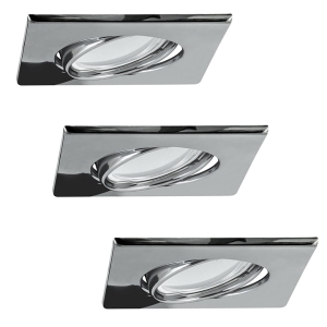 Oprawki LED OLIN-IQA90S1-250 kwadratowe chrom 3pak