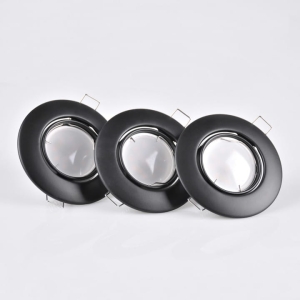 Oprawki LED OLIN-IOA90PB-250 okrągłe czarne 3pak