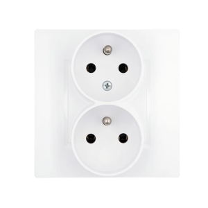 Gniazdo wtyczkowe podwójne z niezamiennością faz z/u "słowackie" ROSA białe