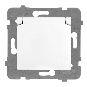 Gniazdo wtyczkowe hermetyczne z/u  bez ramki IP44  ROSA białe