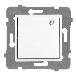 Łącznik jednobiegunowy przycisk "światło" bez ramki ROSA biały