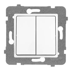 Łącznik podwójny jednobiegunowy  bez ramki ROSA biały