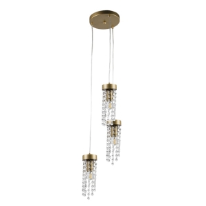 Lampa wisząca GEA-3 3xE27 gold+crystal