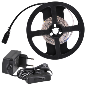 Zestaw taśma LED 24V 28W 360 LED 3m IP20 ZIMNA 6500K + zasilacz + włącznik