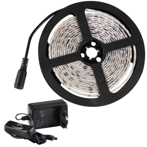 Zestaw taśma LED 24V 9W 120 LED 2m IP65 NEUTRALNA 4000K + zasilacz + włącznik