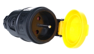Gniazdo gumowe z klapką proste GG-02 IP44 16A 250V