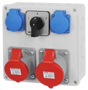 Rozdzielnica siłowa budowlana 5x16A + 5x32A + 2x230V 16A z wyłącznikiem L-0-P 32A