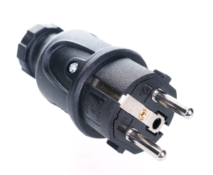 Wtyczka prosta gumowa WG-02 IP44 16A 250V solidna