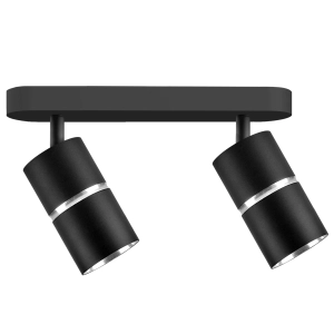 Kinkiet oprawa sufitowa ścienna BAMBOO 2xGU10 czarny/srebrny