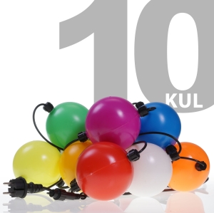 Lampki choinkowe polskie zewnętrzne LZ-LED-LD-10 lampion 10 sztuk kule