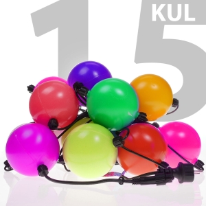 Lampki choinkowe polskie zewnętrzne LZ-LED-LD-15 lampion kule 15 sztuk