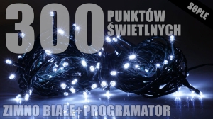 Lampki zewnętrzne sople LZS-ECO-LED-300 zimne