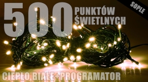 Lampki zewnętrzne sople LZS-ECO-LED-500 ciepłe