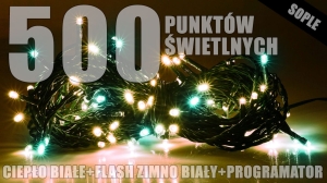 Lampki zewnętrzne sople LZS-ECO-LED-FLASH-500 ciepłe