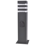 Lampa ogrodowa stojąca z gniazdem TEKSAS 44 1xE27 44cm IP54 grafitowa 