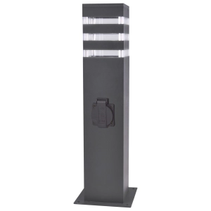 Lampa ogrodowa stojąca z gniazdem TEKSAS 44 1xE27 44cm IP54 grafitowa 